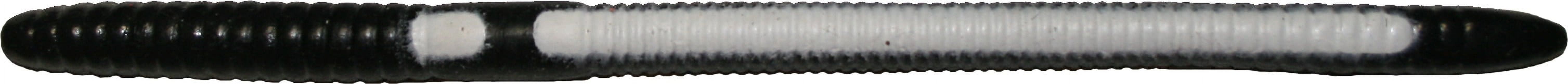 K&E Tackle Bass Stopper Magnum Rigged Worm 6" 3-Hook - Black/White Stripe