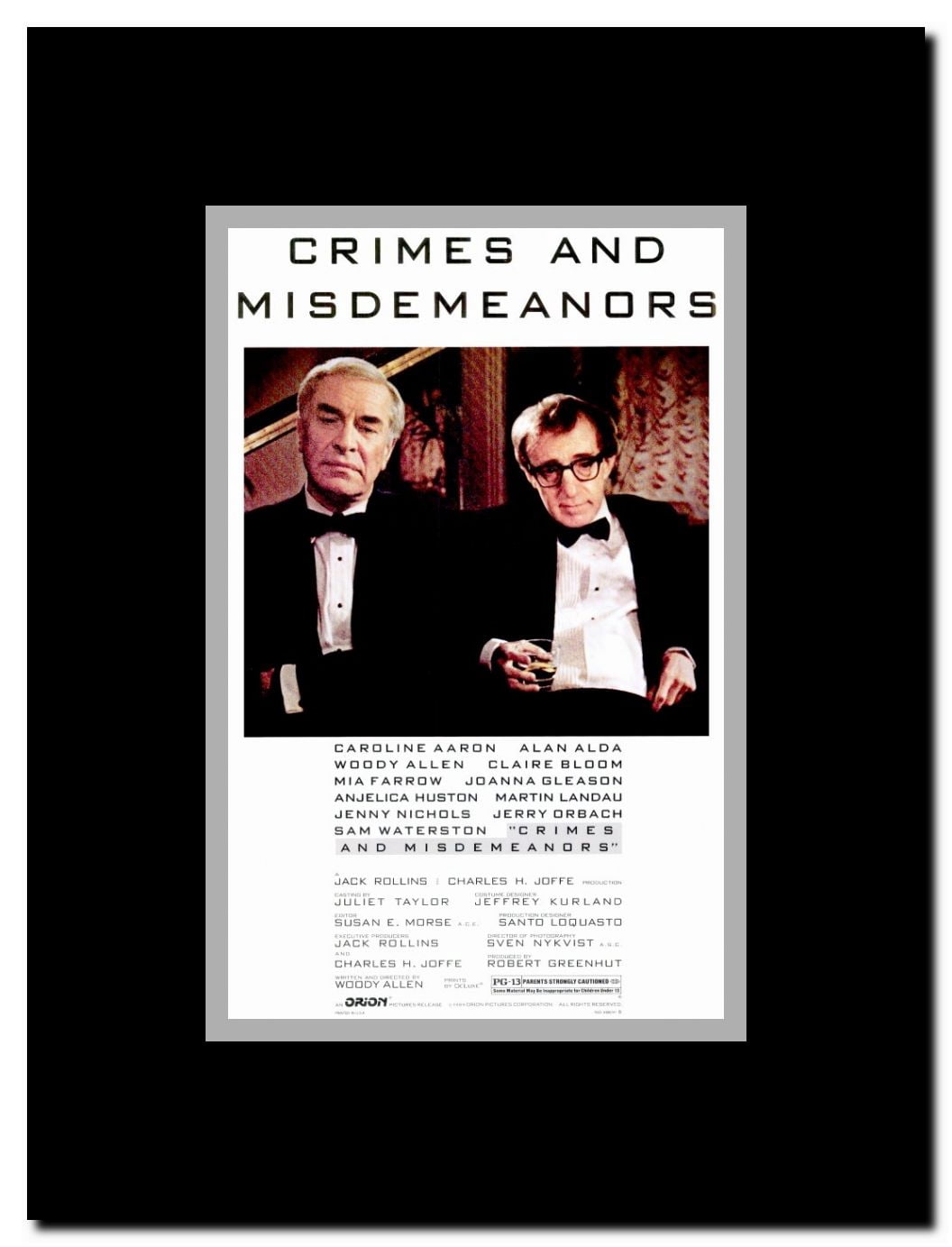 Crimes & Misdemeanors Framed Movie Poster