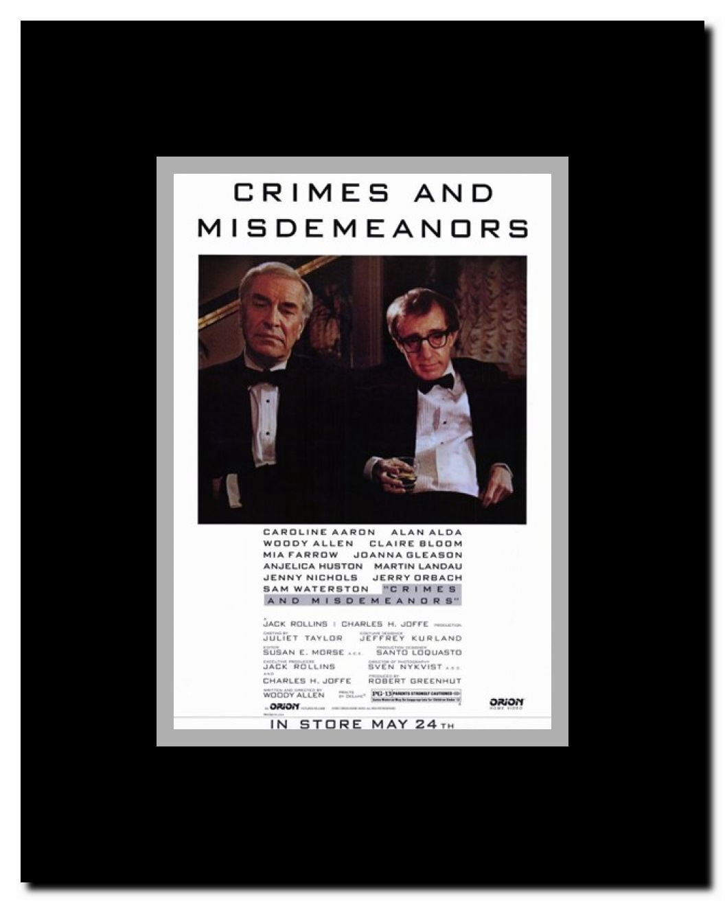 Crimes and Misdemeanors Framed Movie Poster