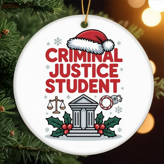 Criminal Justice Student Ornament, Christmas Ornament 2025, Personalized Gift for Criminal Justice Student Class of 2025 Keepsake for Him or Her 201or14