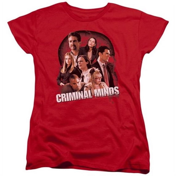 Criminal Minds-Brain Trust - Short Sleeve Womens Tee - Red- Medium