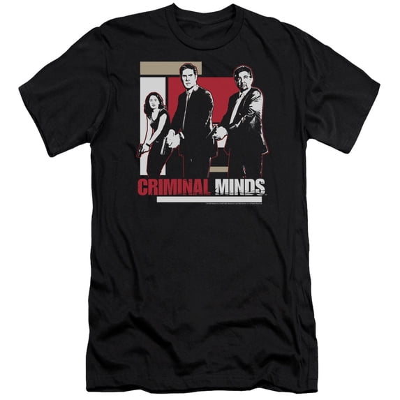 Criminal Minds Guns Drawn Premium Canvas Adult Slim Fit 30/1 T-Shirt Black