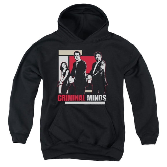 Criminal Minds Guns Drawn Youth Pullover Hoodie Sweatshirt Black
