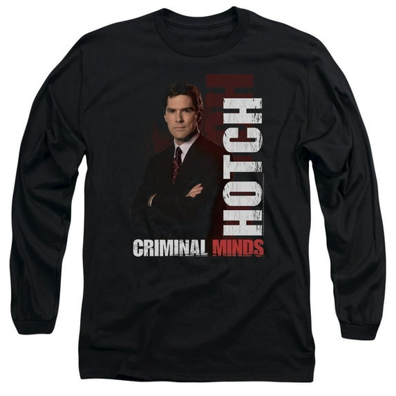 Criminal Minds Hotch Long Sleeve Adult 18/1 T-Shirt Black