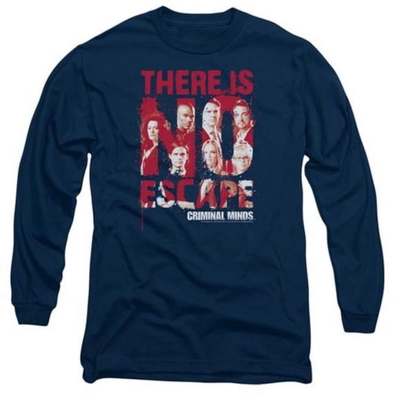 Criminal Minds-No Escape - Long Sleeve Adult 18-1 Tee - Navy- Extra Large
