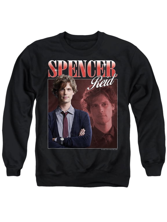 Spencer Reid Bootleg Unisex Adult Crewneck Sweatshirt, Black, Small