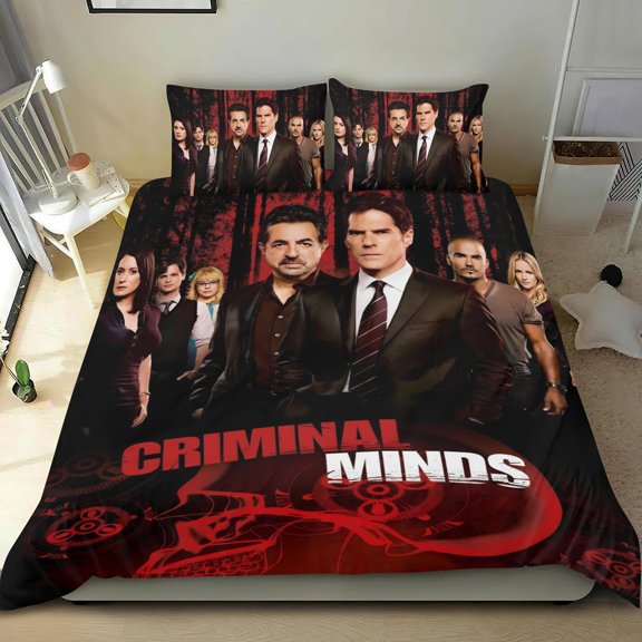 Criminal Minds-themed Bed Sheet Set Three Piece Set Comfortable And Skin Friendly Unique Design Home Decor Gifts For Family Friends fans54x79Inches135cm*200cm
