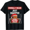 thumbnail image 1 of Criminally Insane Ginger Jailhouse Christmas Gingerbread T-Shirt Shirts, 1 of 4