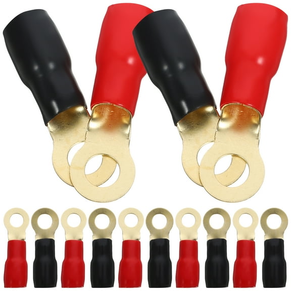 Crimp Ring Terminal Round Battery Cable Electric Cord Wire Wisk Electrical Connectors Lugs 20 Pairs