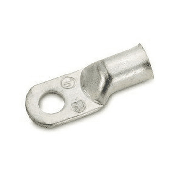 Crimp Supply 1/0 AWG Tinned Seamless Marine Lugs, 5/16" Post, 25 Pack