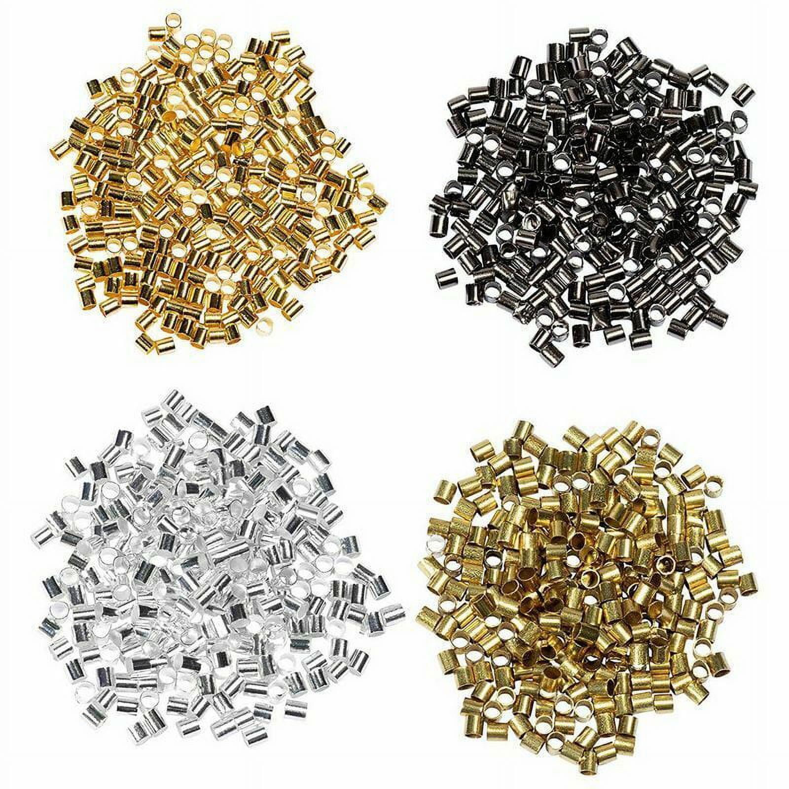 Crimp Tube Beads - 1000-Piece Tube Crimp Beads for Jewelry Making 
