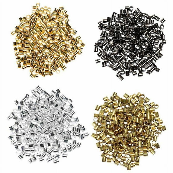 Crimp Tube Beads - 1000-Piece Tube Crimp Beads for Jewelry Making