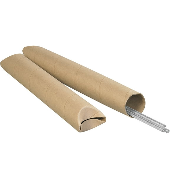 The Packaging Wholesalers Crimped End Mailing Tubes 3" x 30" Kraft 24/Case S3030K