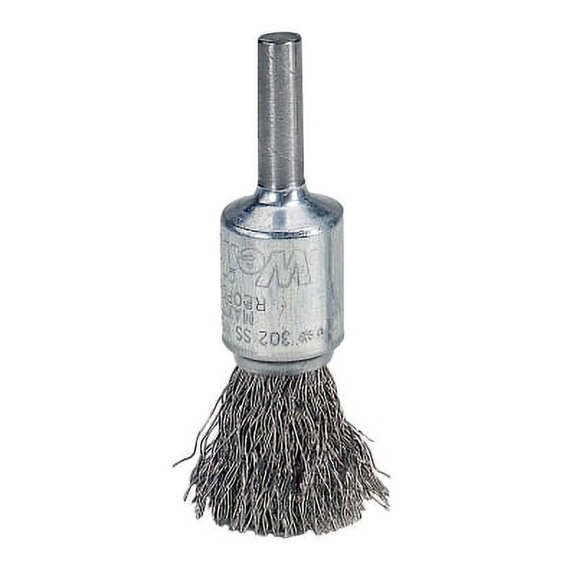 Crimped Wire Solid End Brushes, Steel, 25,000 Rpm, 1/2" X 0.02" | Bundle of 5 Each