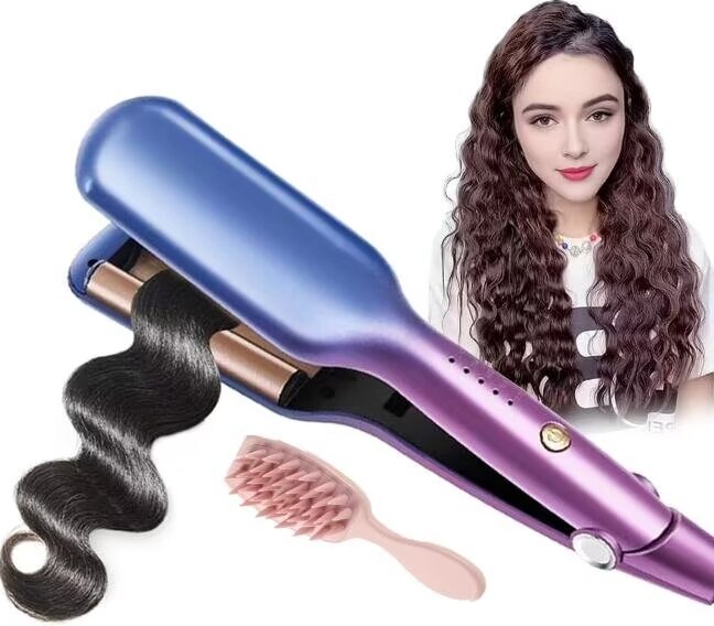 Crimper Hair Iron,16mm 3 Barrel Hair Waver,Beach Waves Curling Iron for Long & Short Hair