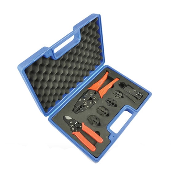 Crimping Hand Tool Set with Cable Cutter & 4 Replaceable Dies,for Crimp Coaxial Terminal,BNC RG Connectors ,Durability That Lasts