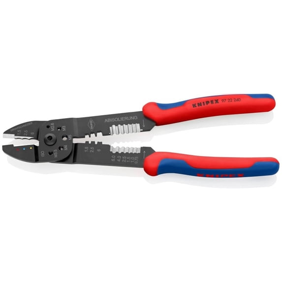 KNIPEX Crimping Pliers 97 22 240, 9.5 in Multi-Component Grip