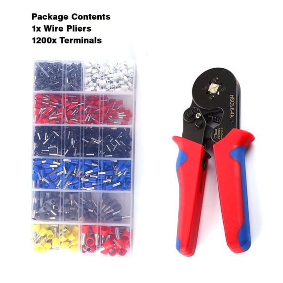 Crimping Tool Set Crimp Wire Plier 1200-Piece Wire Ferrule Terminals Kit