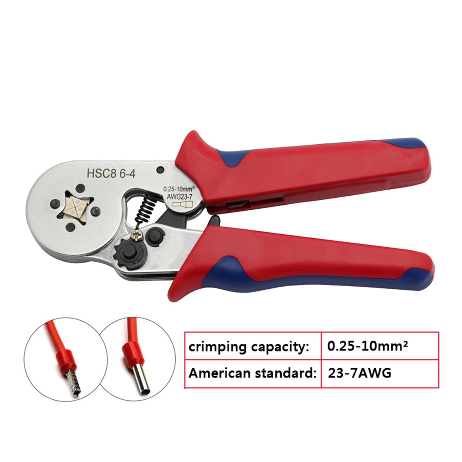 Crimping tools pliers 1200 Wire Terminal Crimp Connector Insulated clamp HSC8 6-4 0.25-10mm2 23-7AWG /6-4A 0.08-10mm2 16-4 tools ,Durability That Lasts