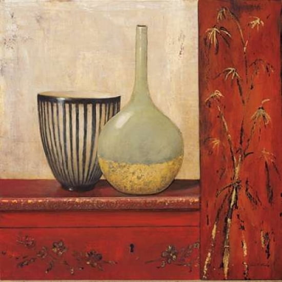 Crimson Bamboo Canvas Art - Arnie Fisk (24 x 24)