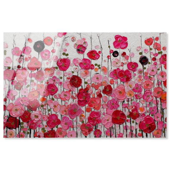 Crimson Bloom II Acrylic Print Pink Floral Wall Art by Art Remedy, Ready to Hang, 24 x 16