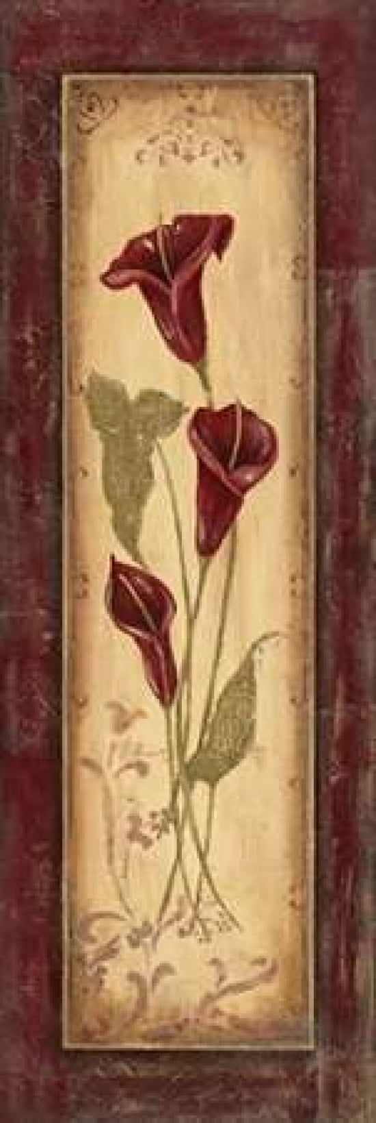 Crimson Blooms I Canvas Art - Jo Moulton (12 x 36)