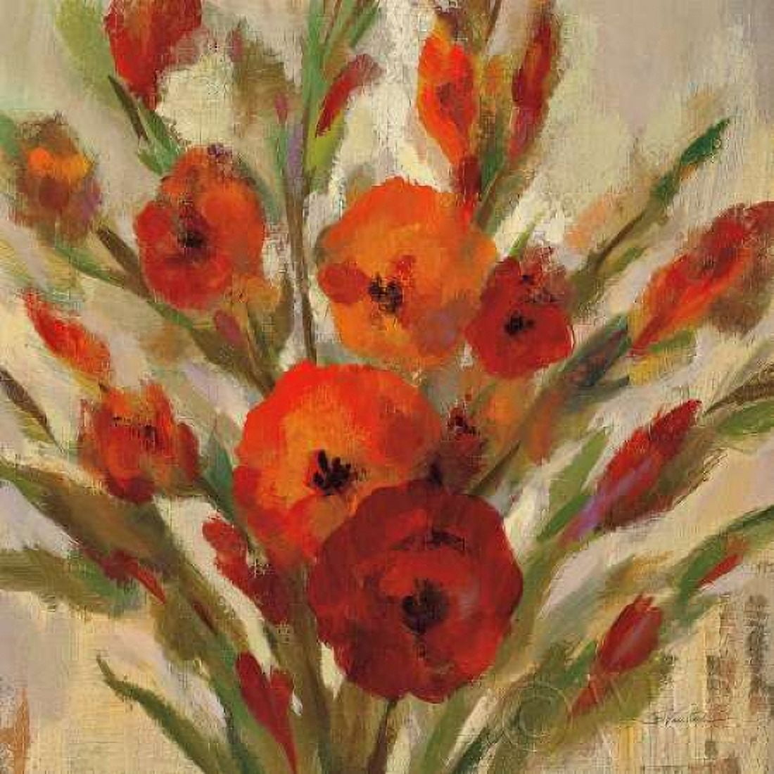 Crimson Blooms I Canvas Art - Silvia Vassileva (24 x 24)