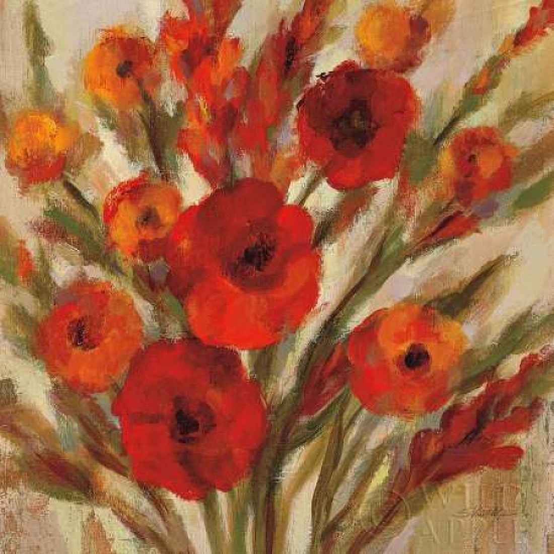 Crimson Blooms II Canvas Art - Silvia Vassileva (24 x 24)