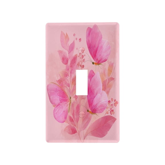 Crimson Butterfly Reverie Decorative Wall Plate, Flame Retardant PC Plastic Light Switch & Outlet Cover with Mounting Screws Fits Toggle Switch