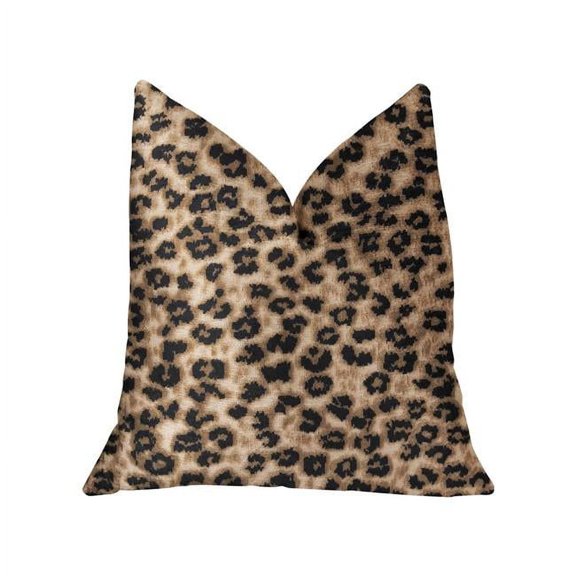 Crimson Cheetah Black & Brown Luxury Throw Pillow - 24 x 24 in.