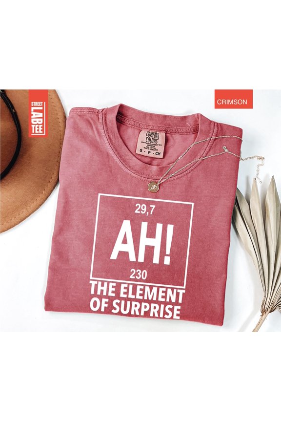 Crimson Chemistry Joke Comfort Colors T-Shirt for Fun Science Enthusiasts