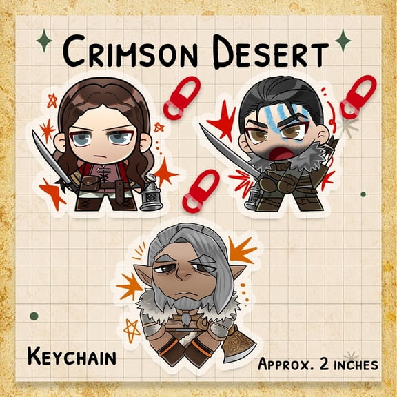 Crimson Desert  Keychain 2inch, Handmade Fan Gift Merch (1 keychain)