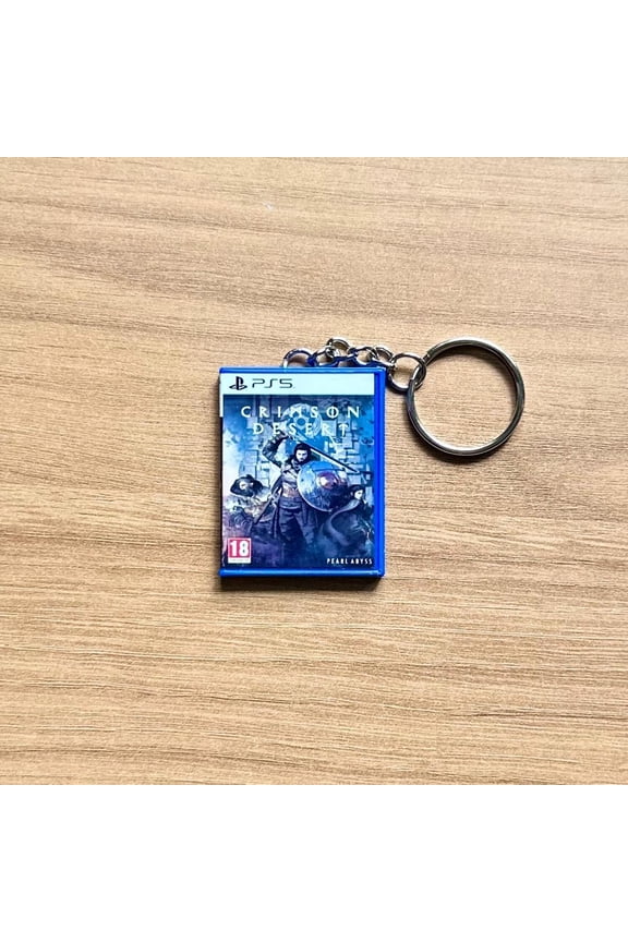Crimson Desert PS5 Mini Game Case Keychain  Handmade Retro Gamer Collectible | Scratch + Water Resistant (1 keychain)