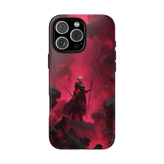 Crimson Fiery Realm Fantasy Case for iPhone 17 through 11 Pro Max