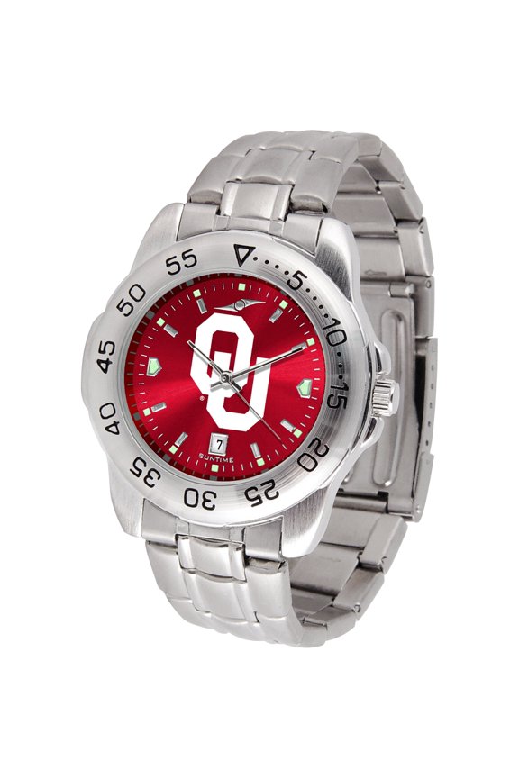 Crimson Oklahoma Sooners Sport Steel AnoChrome Watch