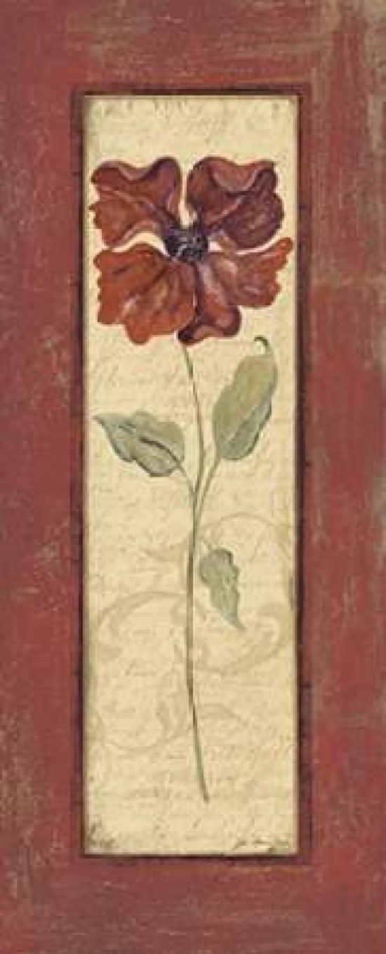 Crimson Petals II Canvas Art - Jo Moulton (24 x 48)