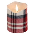 thumbnail image 1 of CWI Gifts Flameless Candles Crimson Plaid Realistic Flame LED Pillar, Home D√©cor, Christmas Decorations, 1 of 1