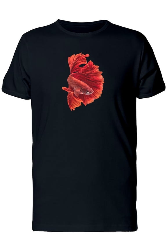 Crimson Red Fighting Betta Fish Tee Men's -Image by Shutterstock