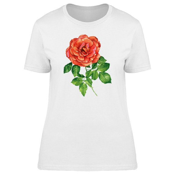 Crimson Red Garden Roses Tee Women's -Image by Shutterstock