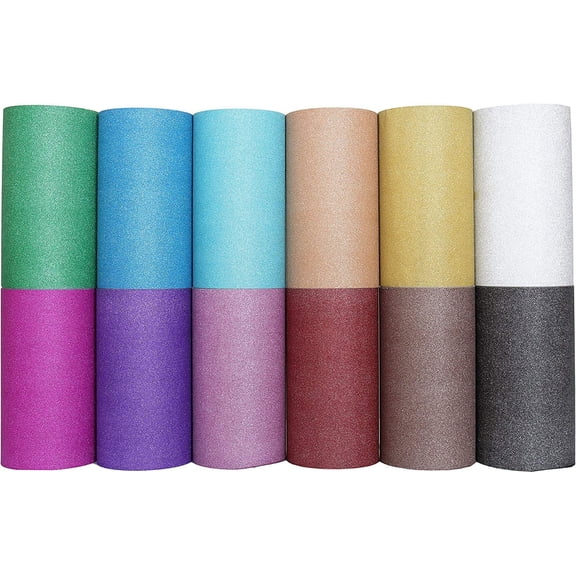 Crimson Red Glitter Vinyl Peel and Stick Paper Self Adhesive 12" Wide Mega Roll - 55 Yards | Removable for Stickers, Walls, Furniture, Decals, Decorations, Parties, Crafts