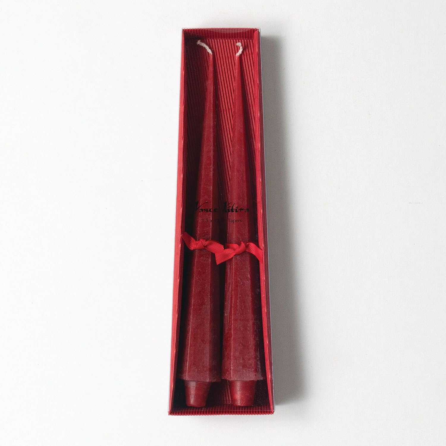 Crimson Red Taper Candle Set Of 2, CleanBurning, Environmental