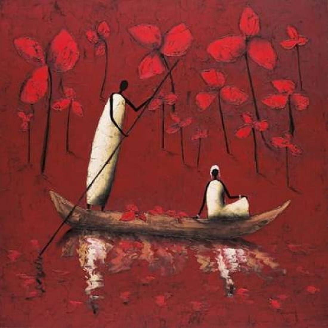 Crimson River Canvas Art - Michel Rauscher (24 x 24)
