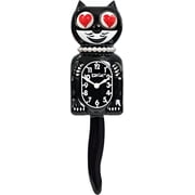 Kit Cat Klock Classic Black Lady with Heart Eyes Wall Clock, Limited Edition Retro Vintage Cat Clock