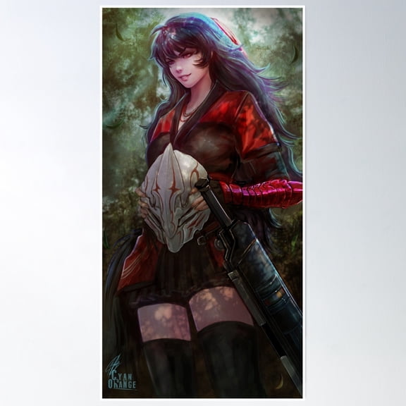 Crimson Shadow Poster Wall Art, Modern Wall Decor, 8x12 UNFRAMED