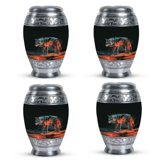 Crimson Shadow Set Of 4 - 3 Inch Urn, Keepsake Urns, Urn, Urns For Cremation Ashes Mother|father, Memorial Urn, Decorative Urns, Cremation Keepsakes For Ashes