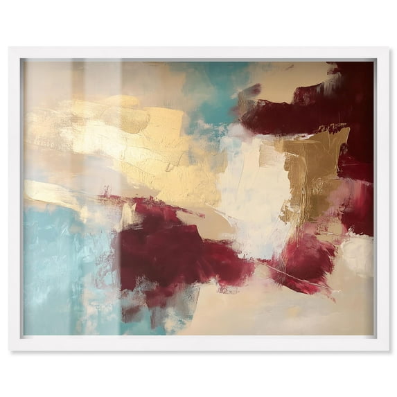 Crimson Tide I Shadowbox Print Abstract Decor by Art Remedy, White Frame, 45 x 36