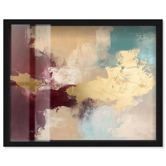Crimson Tide II Shadowbox Print Abstract Decor by Art Remedy, Black Frame, 24 x 20