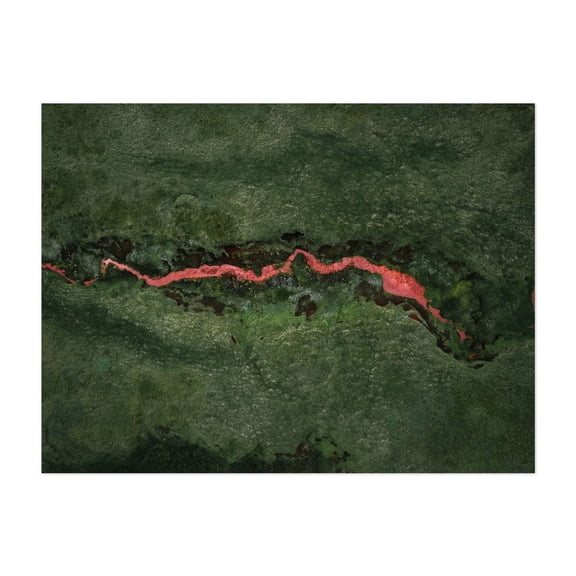 Crimson Vein - Iceland Photography Abstract Nature Geometric Psychedelic Landscape Minimalist Surrealism Unframed Wall Art Print 9 x 12 inches