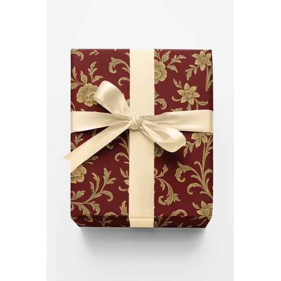 London Penny Premium Wrapping Paper - Crimson Versailles