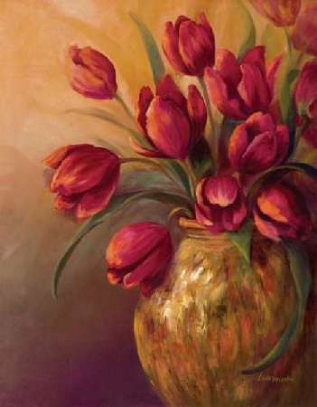 Crimson and Brass II Canvas Art - Linda Wacaster (22 x 28)
